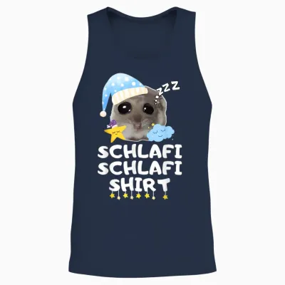 Schlafi Schlafi Funny Sad Hamster Cute Hamstie Unisex Tank Top - Navy