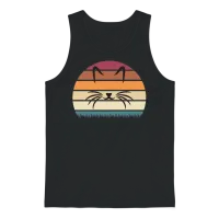 Retro Cat — Lovers Unisex Tank Top - Black – 1