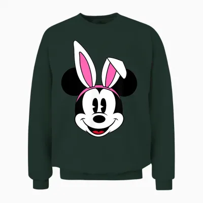 Amazon Essentials Disney Mickey Mouse Spring Easter Bunny Ears Unisex Sweatshirt - Forest