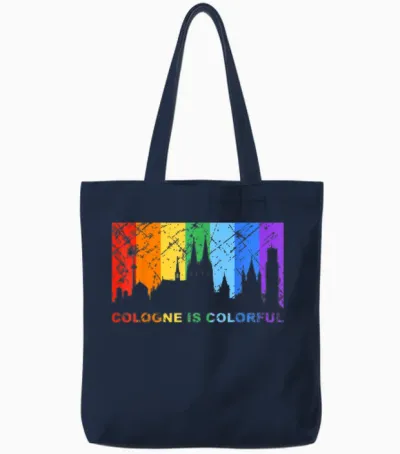 Cologne Is Colorful - Lgbt Pride Csd Gay Pride Skyline Bunt Tote Bags - Navy