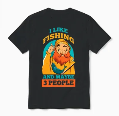 I Like Fishing Unisex T-Shirt - Black
