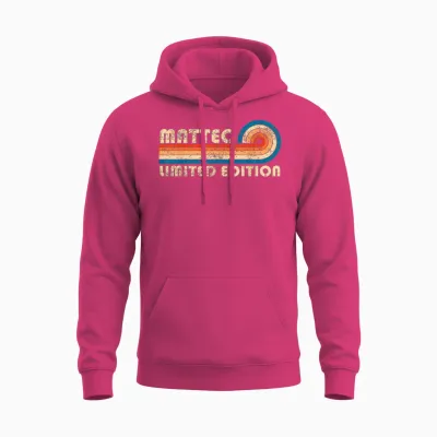Matteo Retro 70s 80s Sunset Stripe Unisex Hoodie - Heliconia
