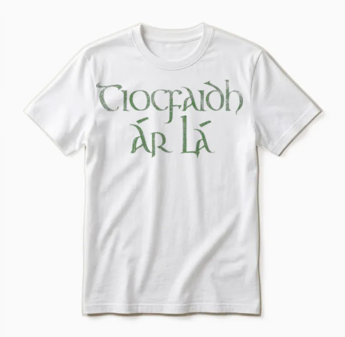 Tiocfaidh Ar La Irischer Republikaner Unisex T-Shirt in White