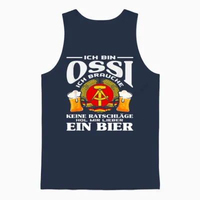 Beer East Germany Ossi Saying Gdr Pride Unisex Tank Top - Navy