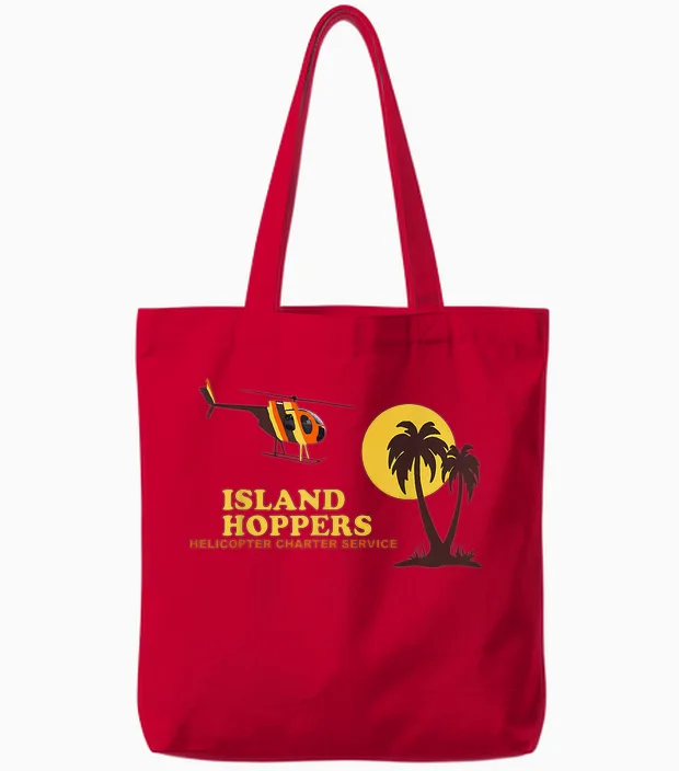 Island Vintage 80er Jahre Hoppers Tote Bags in Red