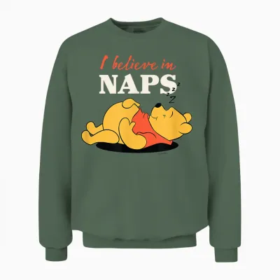 Winnie the Pooh - I Believe in Naps Unisex Sweatshirt - Military Green