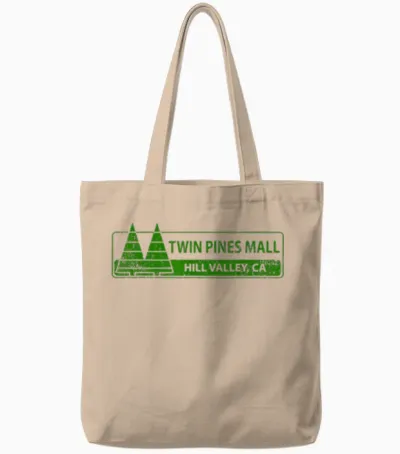 Twin Pines 80er Jahre Future Mall Back Hill Valley Film Fan Lone Tote Bags - Natural