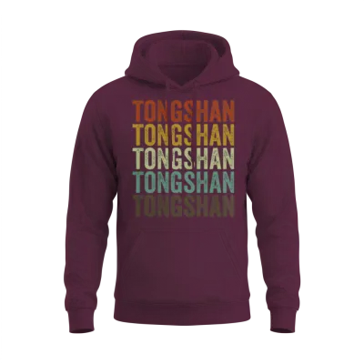 Tongshan China Retro Vintage Unisex Hoodie - Maroon