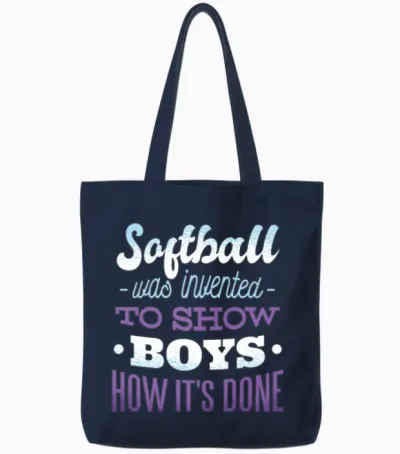 Softball Girl Funny Quote Tote Bags - Navy