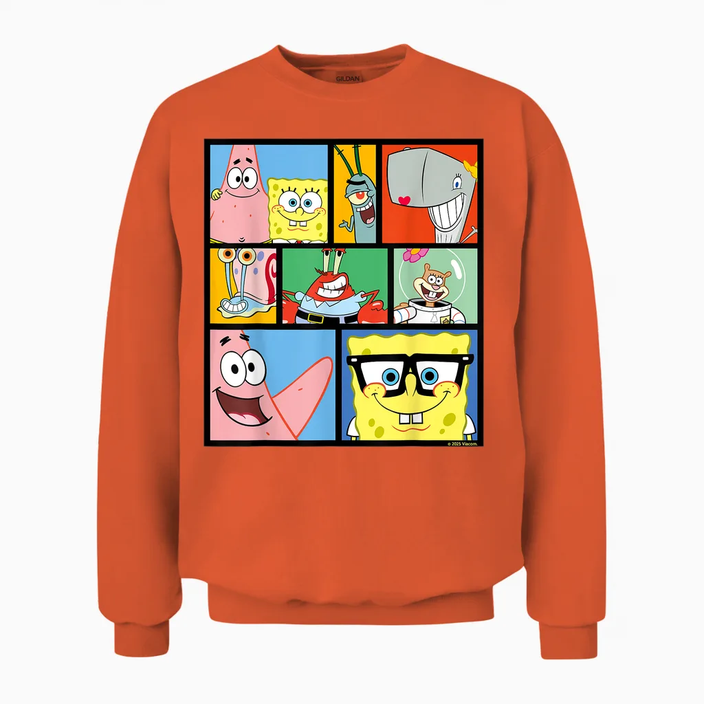 Sponge Bob - Squarepants Characters Unisex Sweatshirt in Orange