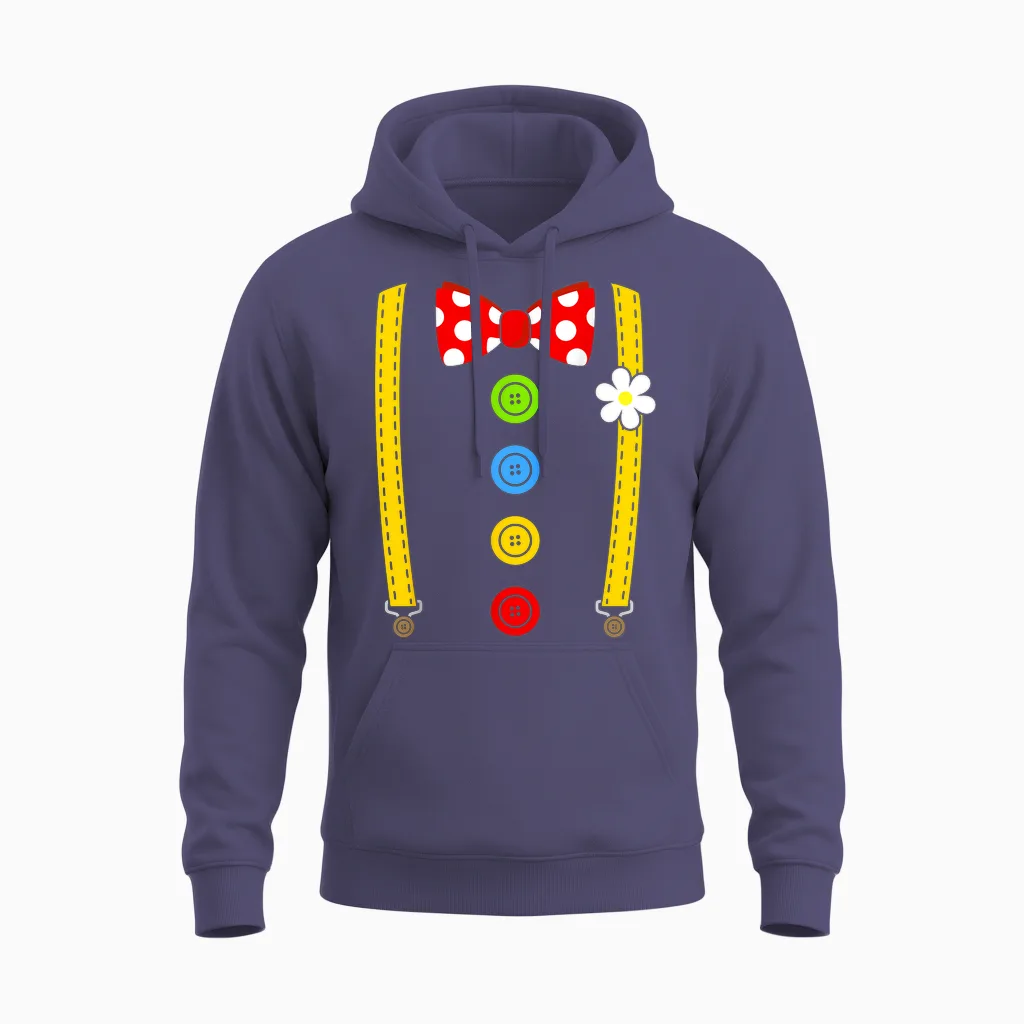 Clown Costume Braces Fancy Dress Carnival Unisex Hoodie in Heather Sport Dark Navy