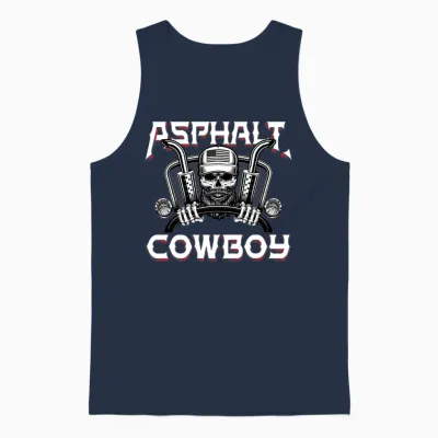 Mens Asphalt Cowboy Funny Truck Driver Trucker Unisex Tank Top - Navy
