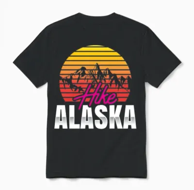 Hike Alaska Hiking Nature Hiker Unisex T-Shirt - Black