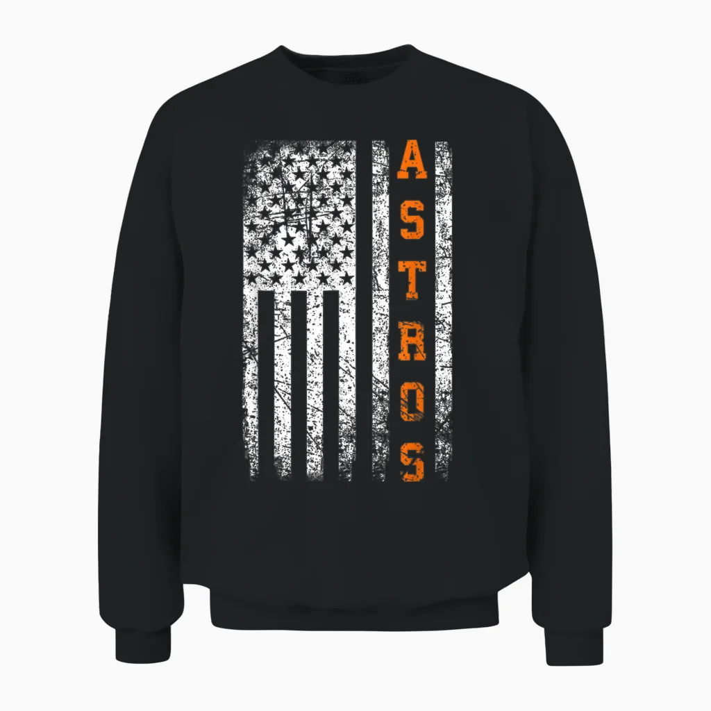 Vintage Astro Retro Style 70s 80s 90s First Name Unisex Sweatshirt in Black