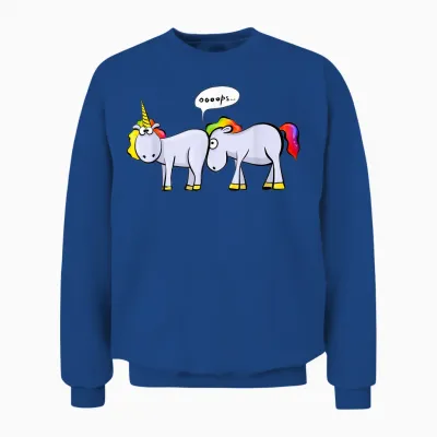 Funny Unicorn Ed in the Ass T-Shirt, Black, S Unisex Sweatshirt - Royal