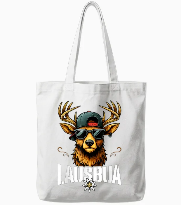 Lausbua Deer Oktoberfest Costume Shirt Leather Trousers Children's Tote Bags in White