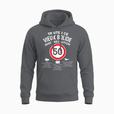 50 Years Mechanical Humour - Panel Old Bolide Man Unisex Hoodie - Charcoal