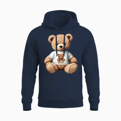 'happy' Teddy Bear Gd Unisex Hoodie - Navy