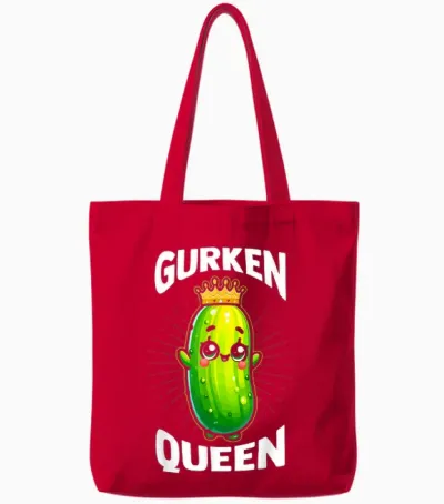 Pickled Cucumber T-Shirt, Black Tote Bags - Red