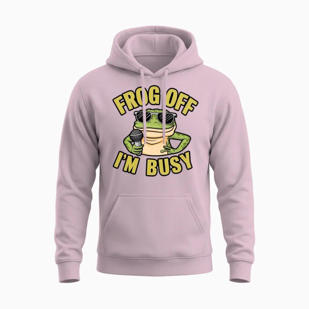 Frog off I'm Busy - Reptiles & Exotics Unisex Hoodie in Light Pink