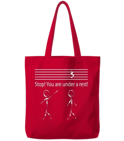 Music Note Break Funny Tote Bags - Red