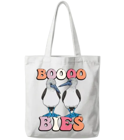 Funny Booby Bird Booo Bies Halloween Costume Tote Bags - White