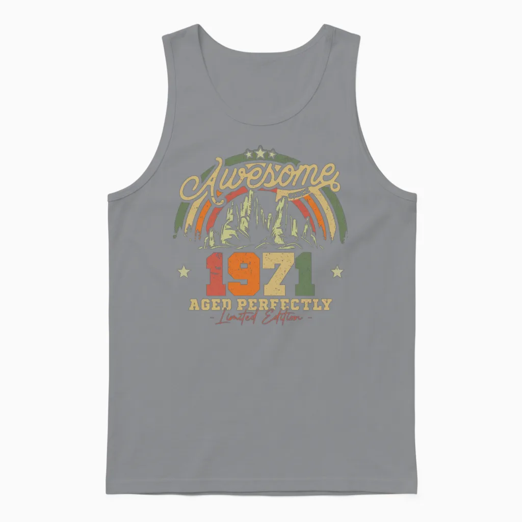 1971 Retro Anniversary - Couples & Matching Unisex Tank Top in Sport Grey