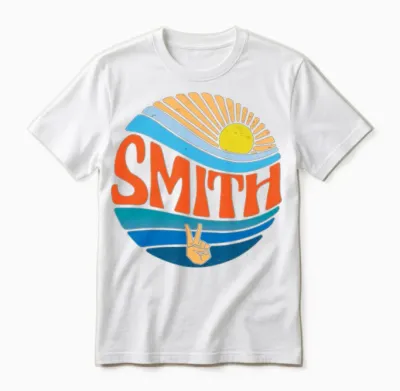 Smith Shirt Vintage Sunset Smith Groovy Tie Dye Unisex T-Shirt - White