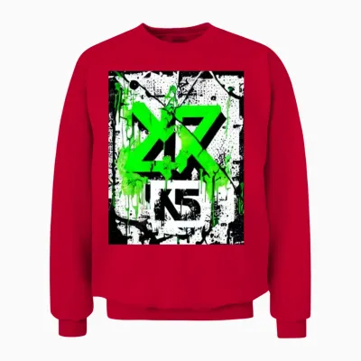 Street Culture Grunge Style Unisex Sweatshirt - Red