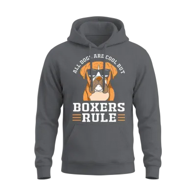 Dog Pun Funny Boxer Dog with Sunglasses Unisex Hoodie - Charcoal