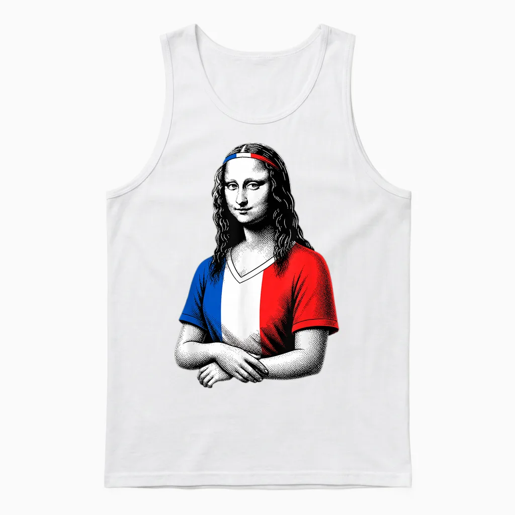 Drapeau Français Hommes Femmes Enfants France Unisex Tank Top in White