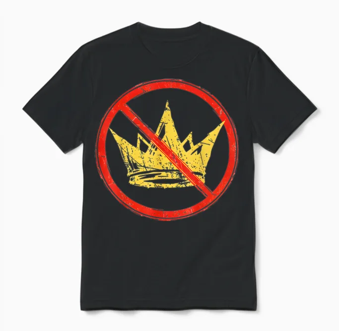 Funny No King Unisex T-Shirt in Black