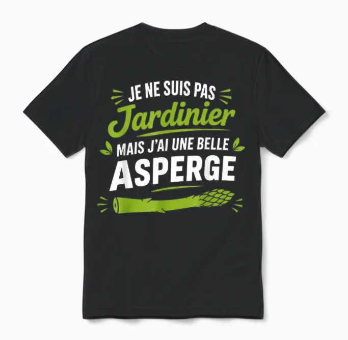 Je Ne Suis Pas Jardinier Drole Humour Citation Beauf Unisex T-Shirt in Black