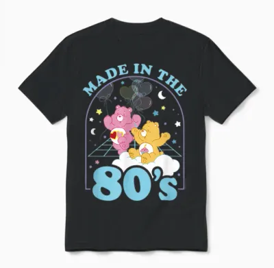 Care Bears Birthday Bear Love-A-Lot Bear Made in the 80's T-Shirt, Black, S Unisex T-Shirt - Black