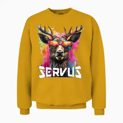 Servus Trachtenshirt Trachten Tracht Hirsch Tirol & Bayern Unisex Sweatshirt - Gold
