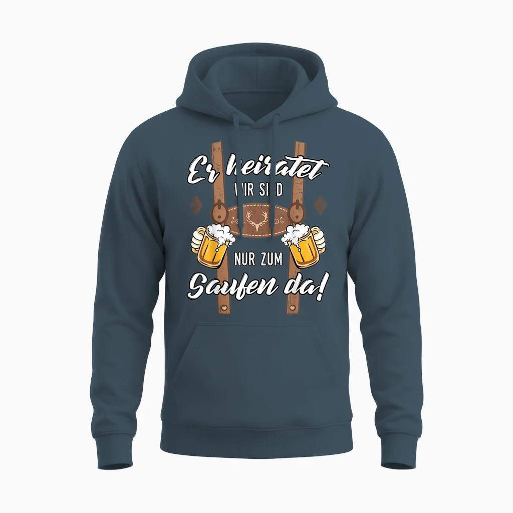 Jga T-Shirt Polterer Polterabend Junggesellenabschied Männer Unisex Hoodie in Dark Heather