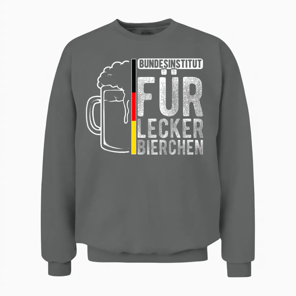 Bundesinstitut Für Lecker Bierchen Bierkrug Grafik Unisex Sweatshirt in Graphite Heather