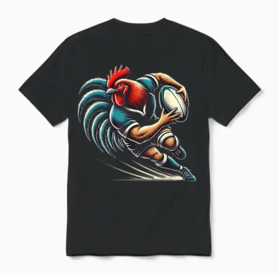 Rugby Hens Rooster Rugby Player Rugbyman Humour Rugby Unisex T-Shirt - Black