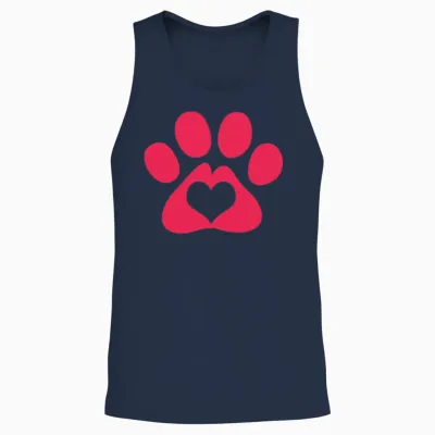 Dog Paw Adopt a Pet Dog Rescue Unisex Tank Top - Navy