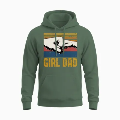 Girl Dad | Father's Day Gift | Dad Gift Unisex Hoodie - Military Green