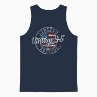 Vintage 1945 80th Birthday Gifts for Men Women 80 Year Old Unisex Tank Top in Navy - 1