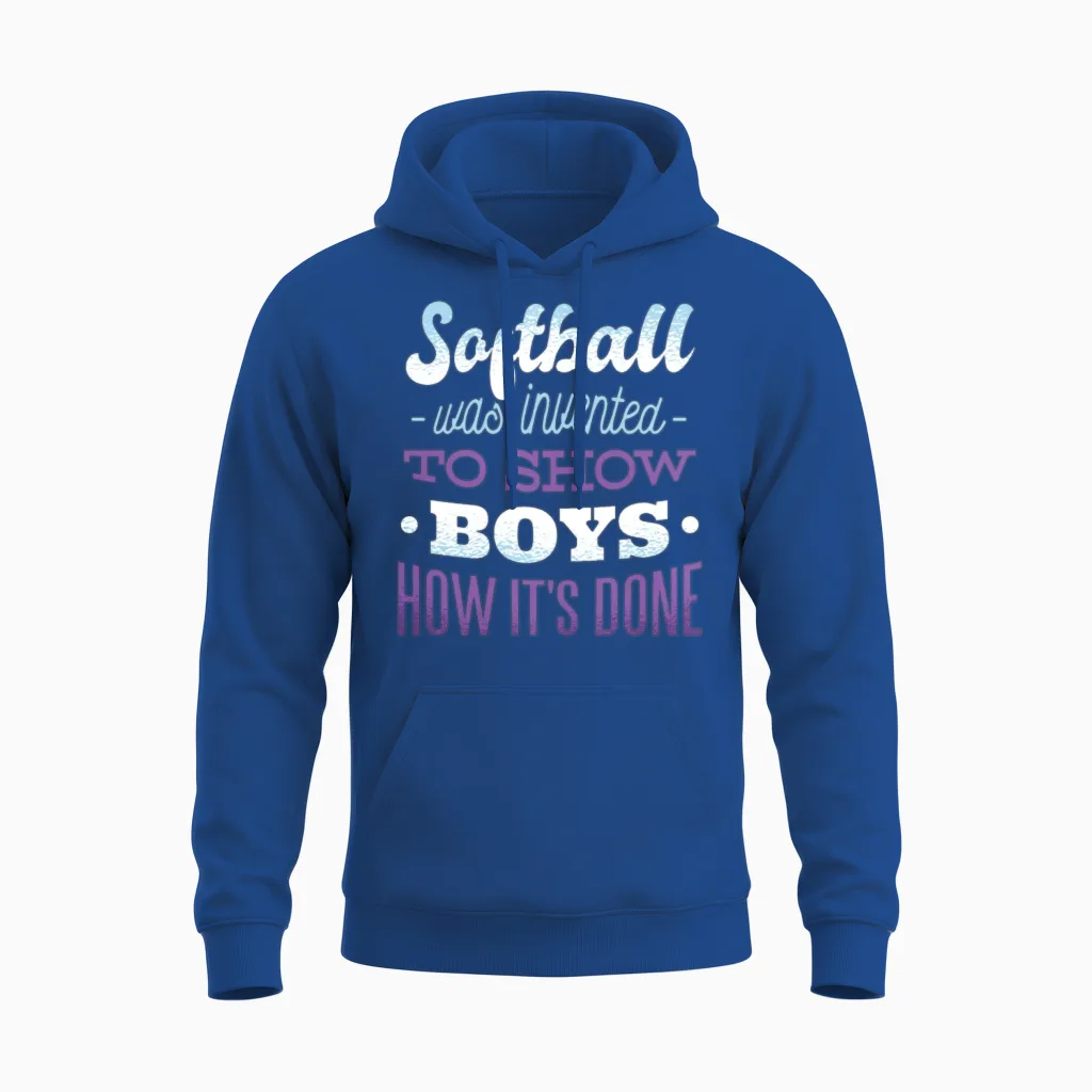 Softball Girl Funny Quote - Baseball & Unisex Hoodie in Royal