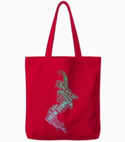 Children's Breakdance T-Shirt Breakdancer B-Boy B-Girl Breakdance T-Shirt, Black Tote Bags - Red