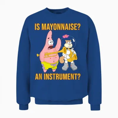 Mademark X Spongebob Squarepants - Patrick & Sandy - Is Mayonnaise an Instrument? Unisex Sweatshirt - Royal
