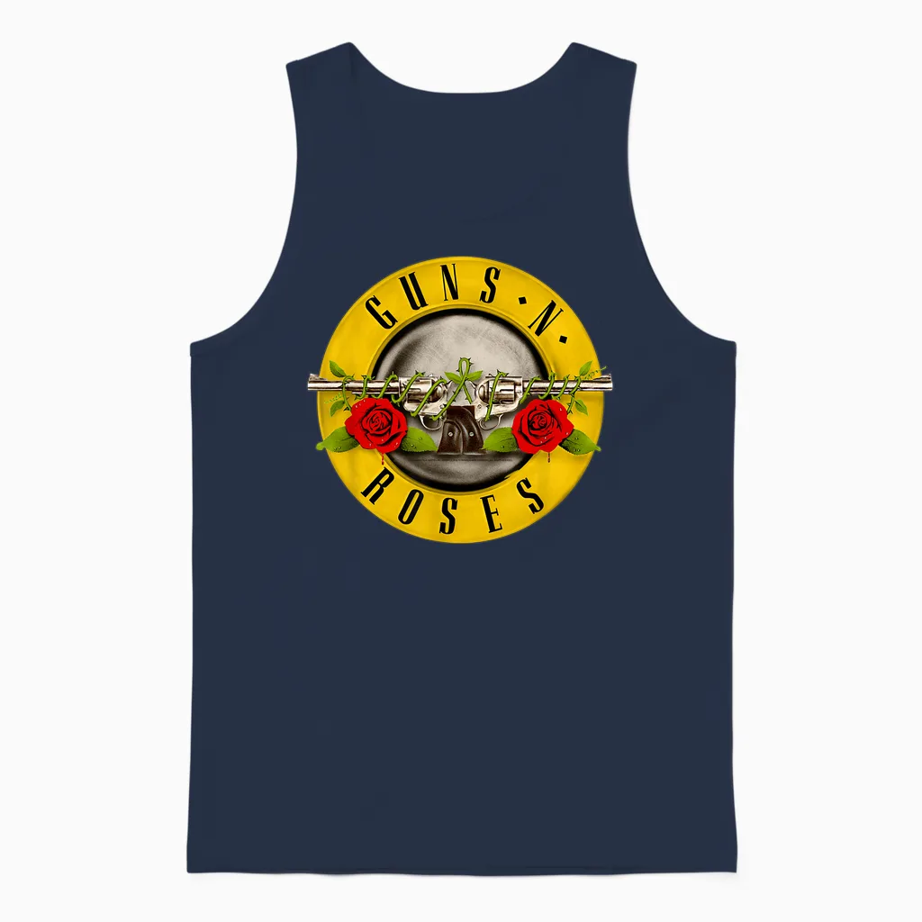 Guns N' Roses Official Bullet Logo Unisex Tank Top in Navy