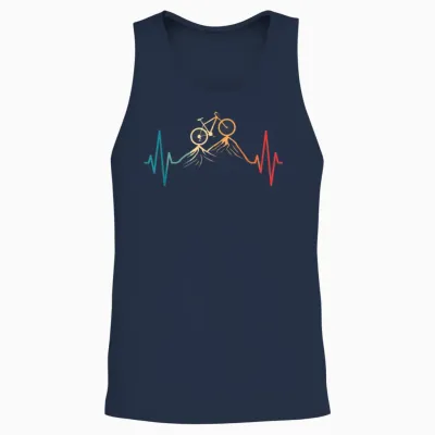 Herzschlag Fahrrad Radfahrer Mountainbike Radsport Herren Unisex Tank Top - Navy