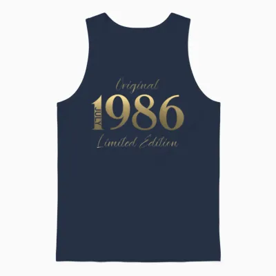 40 Ans Anniversaire Homme Cadeau Juillet 1986 Vintage Unisex Tank Top - Navy