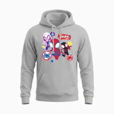 Kinder Marvel Spidey and His Amazing Friends Go-Webs-Go Boys Unisex Hoodie - Ash