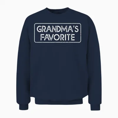 Grandma's Favorite Grandchild Funny Grandson Granddaughter Unisex Sweatshirt - Navy