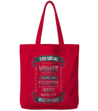 Social Worker Job Pedagogy Big Heart Tote Bags - Red